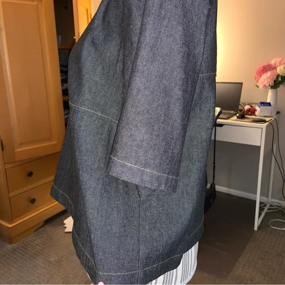 Mignon Doo black denim crop top womens sz M - Picture 3 of 8